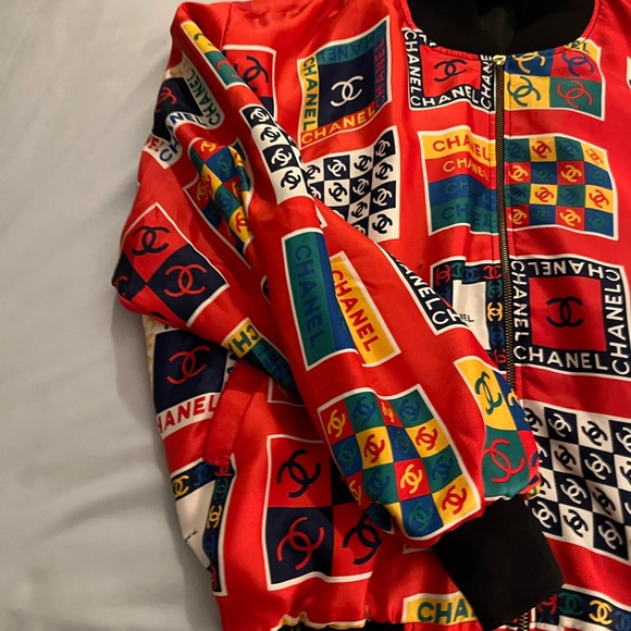 Faux 100% silk vintage bomber - Picture 3 of 8